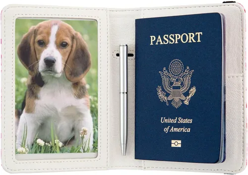 Miniatura 5 de Soporte para pasaporte para mujer, cartera de viaje con bloqueo RFID, funda de cuero para tarjetas, organizador de documentos de viaje, tarjetero
