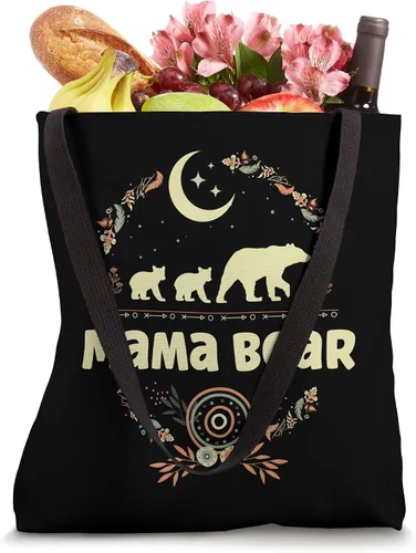 Miniatura 4 de Bolsa de mano con 2 cachorros de oso de bebé, diseño floral bohemio para el día de la madre