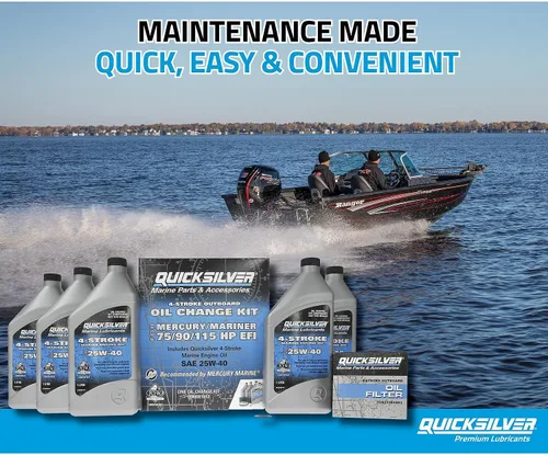 Miniatura 2 de Kit de cambio de aceite Quicksilver de 4 tiempos – para motores fuera de borda Mercury – 15, 20, 25, 30, 40, 50, 60, 75, 90, 115, 150, 175, 200