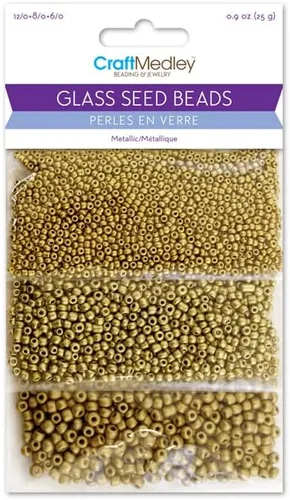 Miniatura 2 de Cuentas de semillas de vidrio dorado, cuentas doradas opacas para joyas y manualidades, 0.9 onzas
