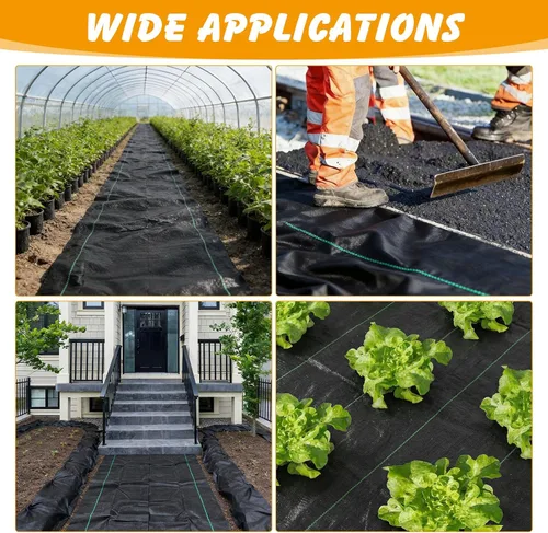 Miniatura 6 de ondware Tela de barrera de malezas de 4 x 50 pies, cubierta de suelo tejida de 3.2 onzas para jardinería y paisajismo con 15 estacas en forma de U