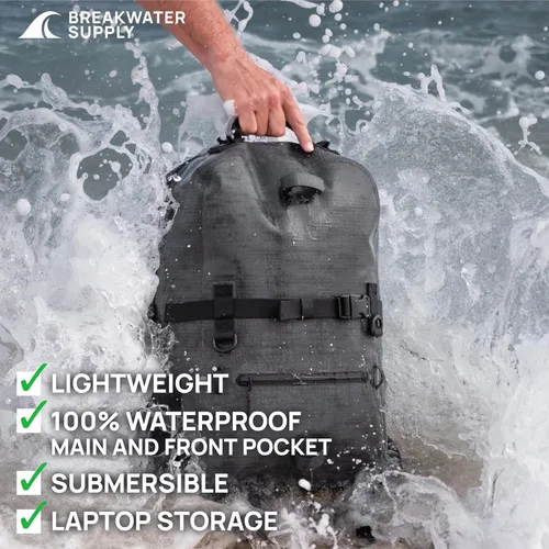 Miniatura 6 de Breakwater Supply Fogland CORDURA - Mochila sumergible impermeable IP68 Tech Bag con funda para laptop y cremalleras herméticas para viajes