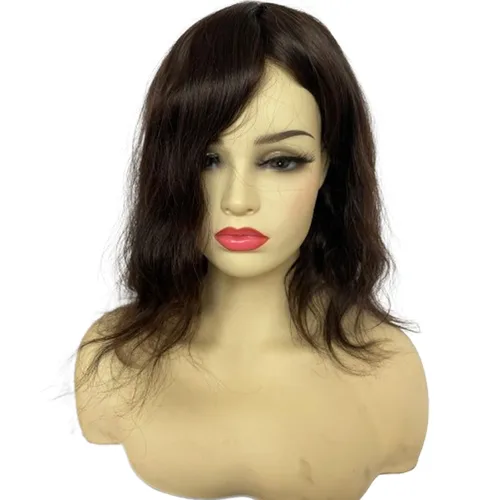 Miniatura 2 de Voloria Toppers de cabello humano real de 12 pulgadas para mujer, densidad media, base de poliuretano completa, extensiones de cabello