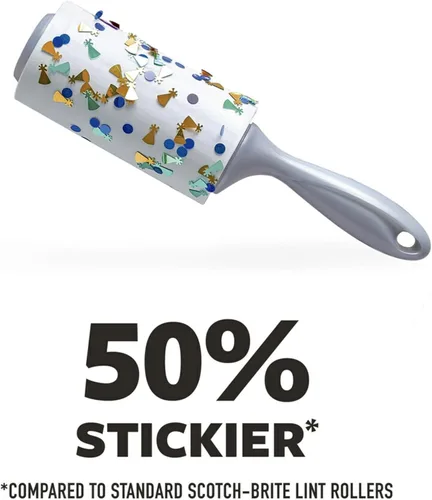 Miniatura 4 de Scotch-Brite Rodillo de pelusa Extreme Clean, 50% adhesivo*, resistente para eliminar residuos y pelo de mascotas en ropa, muebles, automóviles