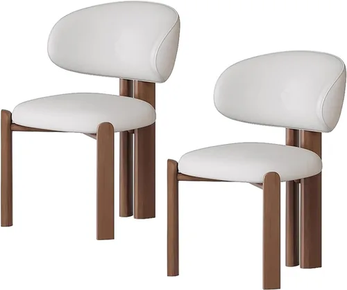 Miniatura 14 de Juego de 2 sillas de comedor tapizadas modernas, diseño cómodo con respaldo curvado para cocina, sala de estar, dormitorio u oficina