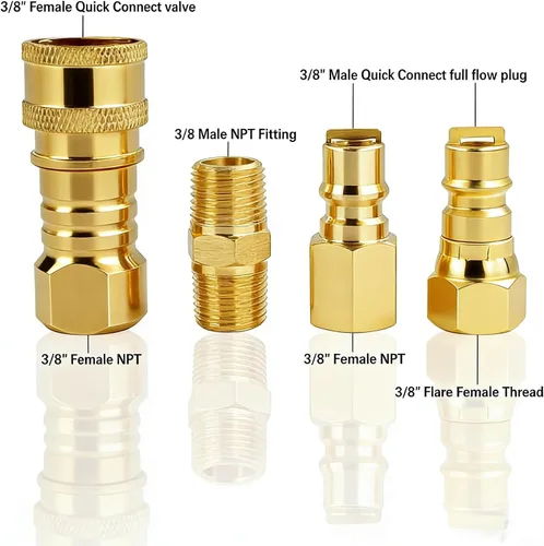 Miniatura 4 de Accesorios de conexión rápida de gas natural de 3/8 pulgadas, extensión de manguera LP natural y propano Kit de desconexión rápida para parrillas