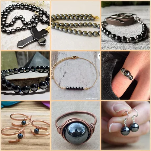 Miniatura 5 de GEM-Inside - Cuentas redondas sueltas de hematita negra natural de 0.079 pulgadas para hacer joyas, 15 pulgadas
