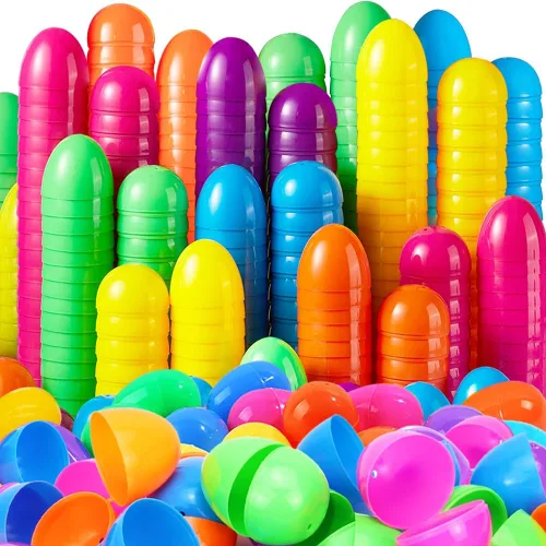 Miniatura 2 de LUKBERA 200 huevos de plástico brillantes a granel, 2.4 pulgadas, varios colores, con cáscara vacía, rellenables, huevos de Pascua para niños