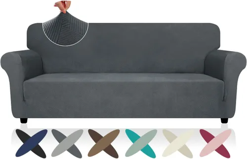 Miniatura 29 de ZNSAYOTX Funda súper elástica para silla (30"-47"), nuevas fundas de silla a rayas para sala de estar, aptas para perros y mascotas, protector
