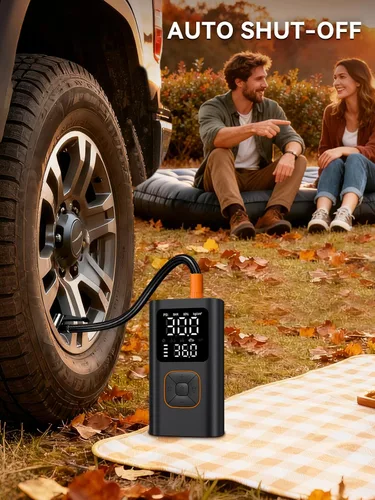 Miniatura 2 de Inflador de neumáticos, compresor de aire portátil, bomba de bicicleta con pantalla digital de valores duales, bomba de aire de neumáticos de coche