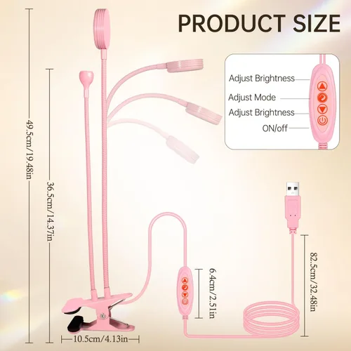 Miniatura 5 de AORAEM Lámpara LED de uñas de doble cabezal, luz LED UV de secado rápido, cuello de pato, lámpara UV secadora, luz de curado con cuello de cisne