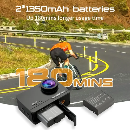 Miniatura 8 de Apexcam M90 Cámara de Acción con Tarjeta de 64GB Cámara de Acción 4K60FPS 64MP WiFi EIS Estabilización de Imagen con Pantalla Táctil Cámara