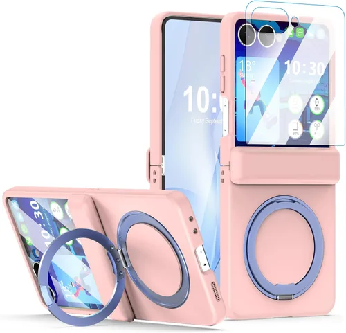 Miniatura 13 de Funda magnética diseñada para Samsung Galaxy Z Flip 6/5 con protección de bisagra, protector de pantalla y soporte [compatible con MagSafe], funda