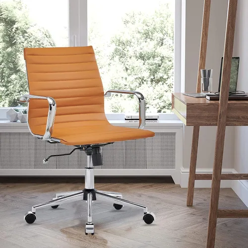 Miniatura 10 de Silla de oficina gris, ergonómica, silla de escritorio para computadora, silla ejecutiva para sala de conferencias, silla de oficina moderna
