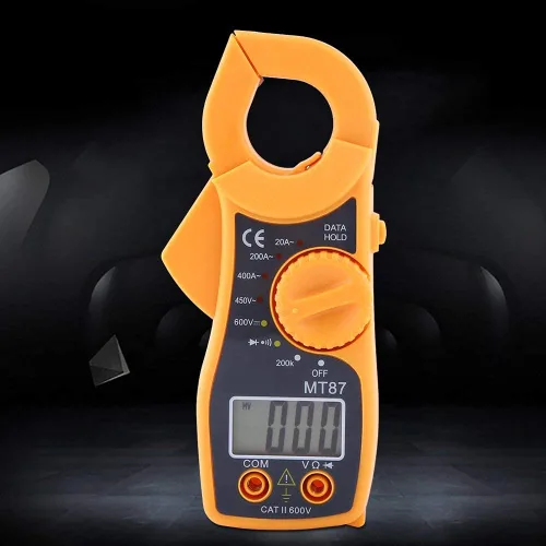 Miniatura 5 de Multímetro, multímetro de abrazadera digital AC DC voltímetro amperímetro ohmímetro probador de voltios medidor LCD, con función de sobrecarga