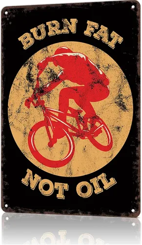 Vintage Inspirational Metal Sign Burn Fat Not Oil Workout Room Signs Retro Motivational Tin sign For Gym Workout Posters Fitness Plaque