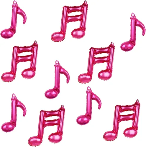 Miniatura 14 de 10 piezas de globos de nota musical negros de Mylar de 17 pulgadas, globos de feliz cumpleaños, globos de música para usar en cumpleaños, fiesta