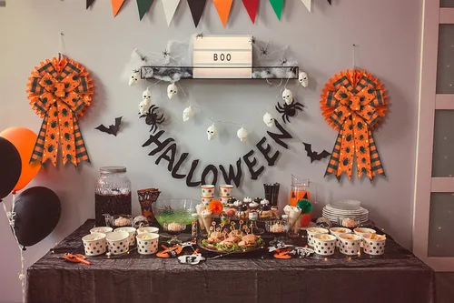 Miniatura 4 de Estivaux Arcos grandes de Halloween para corona, lazos de corona de araña de Halloween, lazos negros a cuadros, lazos de arpillera naranja, lazos