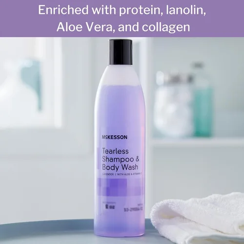 Miniatura 2 de McKesson Champú sin lágrimas y gel de baño con aloe y vitamina E, aroma a lavanda, 8 onzas, 1 unidad