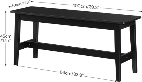 Miniatura 3 de HOOBRO Banco de comedor de bambú de 39.3 pulgadas, banco de mesa de cocina de granja, muebles de cocina y sala de estar, fácil de montar, resistente