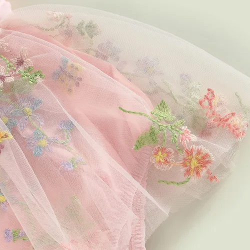 Miniatura 27 de Mameluco para bebés y niñas de 3, 6, 9, 12, 18 meses, enterizo de manga corta, fruncido, faldas y dobladillo, diadema