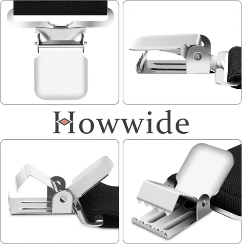 Miniatura 4 de Howwide Tirantes de 2 pulgadas para hombre resistentes con clips X-Back elástico ajustable