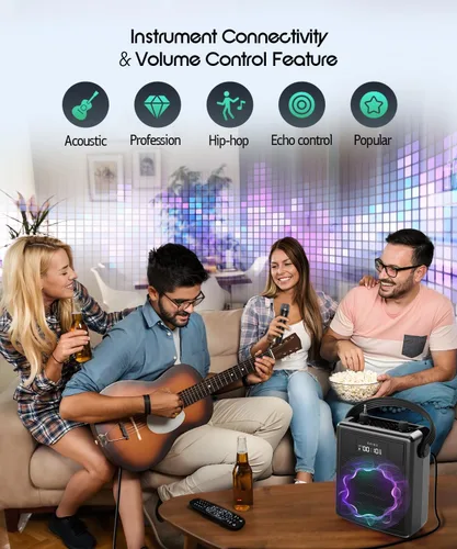 Miniatura 5 de SHIDU Amplificador de voz de 40 W con micrófono inalámbrico, sistema PA portátil con micrófono y altavoz inalámbricos, micrófono portátil Bluetooth