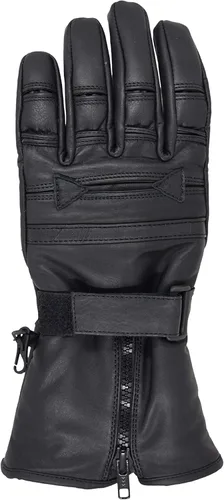 Miniatura 4 de Guantes de motocicleta para hombre para clima frío guantes de equitación de motocicleta de cuero auténtico color negro Negro