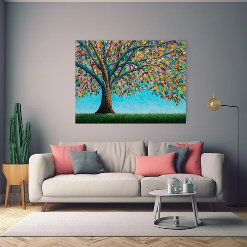 Miniatura 4 de VOCBAN Tree of Life Wall Art The Picture Artwork Canvas Prints Tree Pictures Poster Retro Artwork for Bedroom Living Room Home Decoration(green