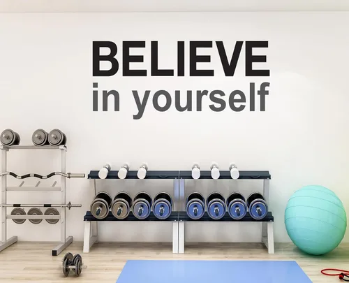 Miniatura 2 de Calcomanía de pared motivacional – Believe in Yourself – Vinilo de pared con citas inspiradoras, decoración de aula de oficina, gimnasio, calcomanía
