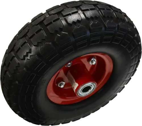 Miniatura 2 de Rueda y neumático de 10 pulgadas para camionetas, con orificios en el eje central de 5/8 pulgadas, manos libres, Rojo
