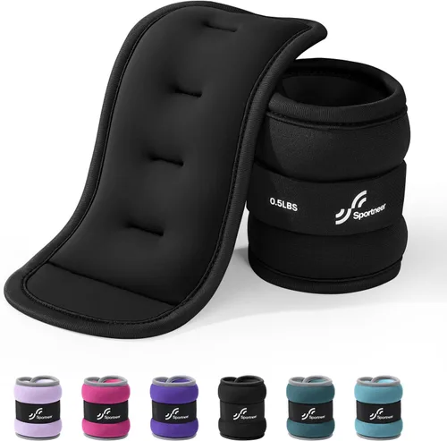 Miniatura 13 de Sportneer Pesas de tobillo para muñeca, par de pesas de 1/2/4/6/10 libras para hombres, mujeres, niños, entrenamiento de fuerza, juego de pesas