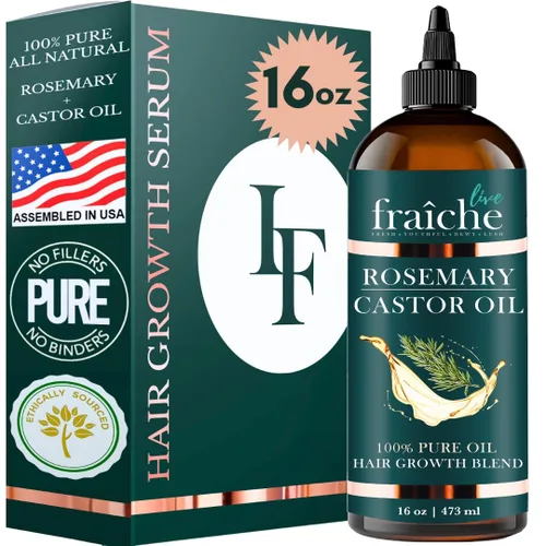 Miniatura 2 de Live Fraiche Aceite de ricino de romero de 16 onzas + oro de 24 quilates, gel de pelado facial iluminador de té verde, cáscara de té verde, 4.23