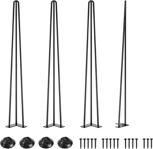 Miniatura 12 de SMARTSTANDARD Patas de mesa de horquilla de 6 pulgadas, 1/2 pulgadas de diámetro, 3 varillas de metal, proyectos de bricolaje para mesitas de noche