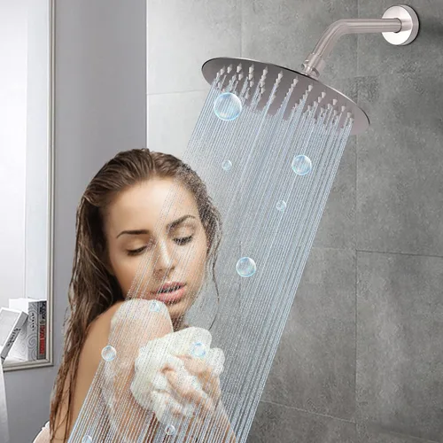 Miniatura 6 de Brazo de ducha con brida y cinta de teflón, brazo de tubo de ducha montado en la pared de acero inoxidable 304 para cabezal de ducha fijo y de mano