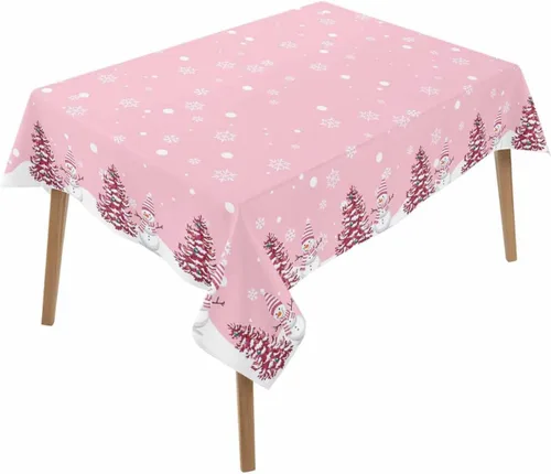 Miniatura 13 de Mantel de muñeco de nieve de Navidad impermeable para mantel redondo, rectangular, ovalado, cuadrado, 54 x 54 pulgadas, mantel para otoño, baby