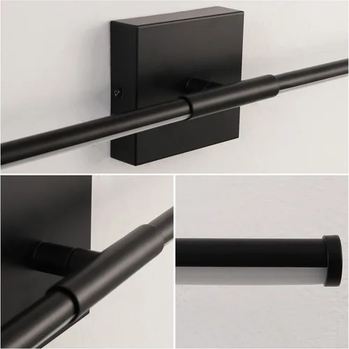 Miniatura 11 de JONATHAN Y Aplique de pared LED integrado moderno regulable negro de 28 pulgadas, luz de tocador de metal para espejo de baño, dormitorio, pasillo