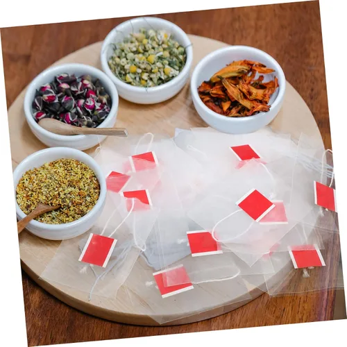 Miniatura 5 de SMASOLO 100pcs Nylon Bolsa de Té Filtro 2.3x2.8 in Sellado Calor Hojas Sueltas Bolsas de Colador de Té Desechable Triangular Infusor Elaboración