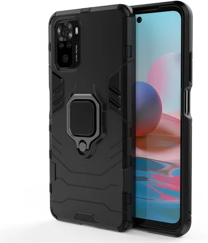 Miniatura 5 de MaiJin Compatible con Xiaomi Mi Redmi Note 10, Redmi Note 10S, soporte de anillo de metal a prueba de golpes