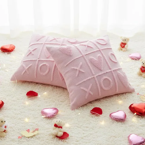Miniatura 6 de Juego de 2 fundas de almohada de San Valentín de 16 x 16 pulgadas, decoración del día de San Valentín, fundas de almohada rosas para decoración