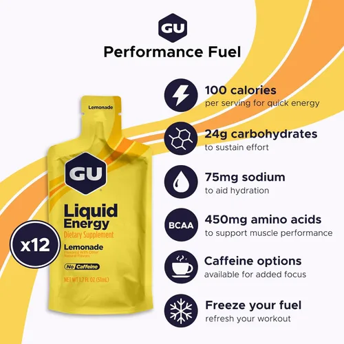 Miniatura 2 de GU Gel energético líquido energético con carbohidratos complejos, vegano, sin gluten y sin lácteos para cualquier entrenamiento, 12