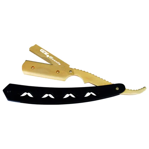 Miniatura 12 de Cuchilla de afeitar G4 de acero inoxidable con borde recto para afeitar, cuchillas reemplazables (negro)