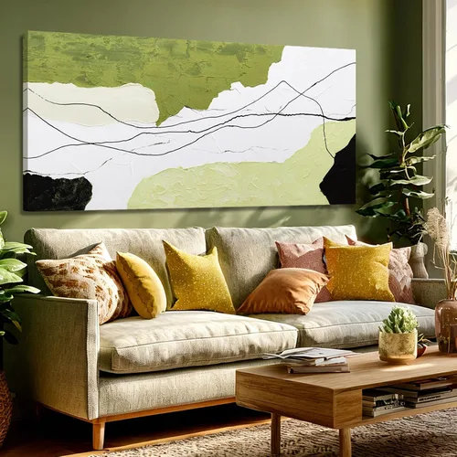 Miniatura 9 de Dolidoteart Arte de pared abstracto marrón beige, pintura al óleo pintada a mano para oficina, decoración de pared horizontal con textura grande