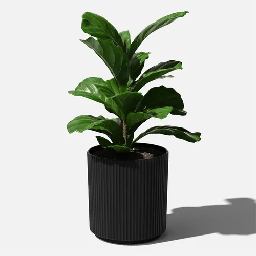 Miniatura 8 de Veradek Serie Mason Demi Plantador - Plantador Grande Redondo para Patio/Balcón Interior o Exterior Hecho de Plástico y Hormigón con Agujeros