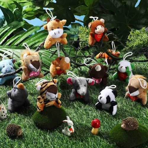 Miniatura 2 de Zhanmai 100 Piezas Mini Animales de Peluche Rellenos a Granel Juguetes de Animales Pequeños Llavero Recuerdos de Fiesta Relleno para Huevos