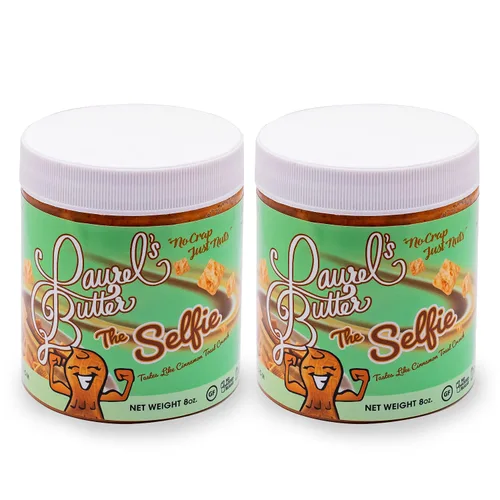 Laurel's Butter - Alto en proteínas - - Apto para dieta cetogénica - Sin azúcar + bajo en sodio - Vegano - Sin nueces (8 onzas) Paquete de 2