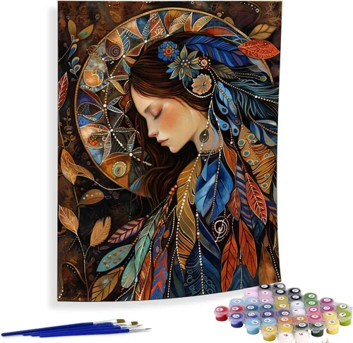 Miniatura 14 de Diymood Kits de pintura por números para adultos, esqueleto, pintura al óleo, pintura al óleo, pintura acrílica por números, kits para niños