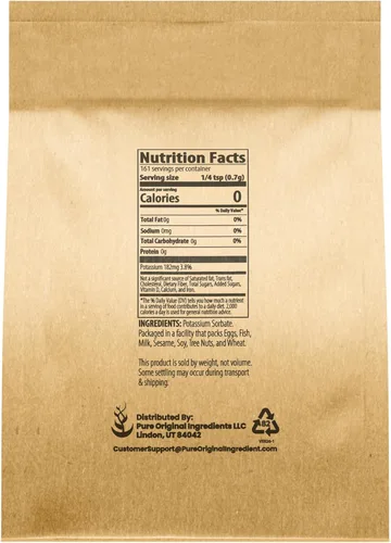 Miniatura 2 de Pure Original Ingredients Sorbato de potasio (4 oz) Elaboración casera y vinificación, aditivo y conservante de grado alimenticio