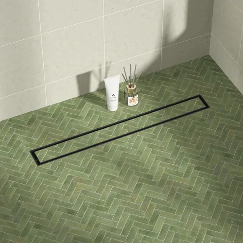 Miniatura 37 de Drenaje de ducha lineal de 12 pulgadas, drenaje de piso cepillado con rejilla de inserción de azulejos y colador de cabello, baño de acero