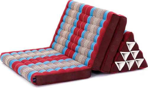 Miniatura 9 de Leewadee - Cojín Tailandés plegable para el suelo con respaldo para TV, sala de estar, colchón para exterior, 65.7 x 20.9 x 11.8 pulgadas, Kapok